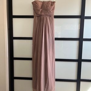 Strapless Bridesmaid Dress Mauve Full Length - David's Bridal